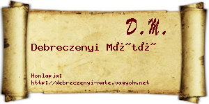 Debreczenyi Máté névjegykártya