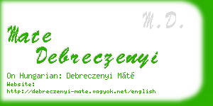 mate debreczenyi business card